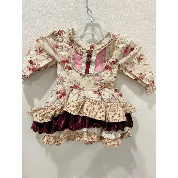 Sew N' Lov Girls Floral Ruffle Dress Multicolor Size 3-6 Months baby - Picture 1 of 5